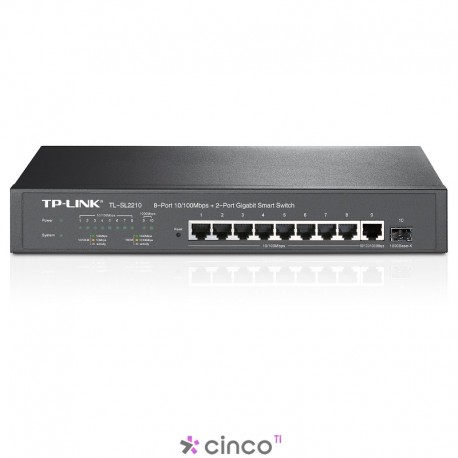 Switch Smart Gigabit 8 Portas 10/100Mbps + 2 Portas Gigabit TP-LINK TL-SL2210