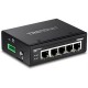 Switch Trendnet de trilho DIN gigabit industrial endurecido de 5 portas TI-G50