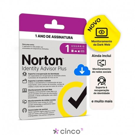 Norton ID Advisor Plus 1 Usuário 12M ESD 21447639