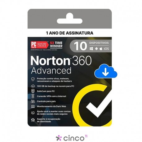 Norton 360 Advanced 10 Disp. 12M ESD 2144760