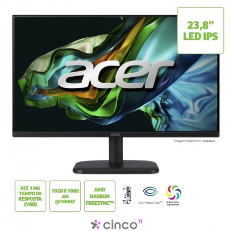 MONITOR ACER EK241Y EBI 23.8H, VGA, HDMI, LCD 23.8 EK241Y EBI