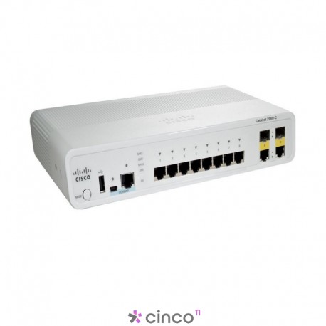 Switch Cisco 8 portas 10/100/1000, WS-C2960CG-8TC-L 