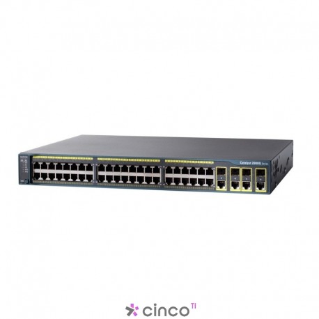 Switch Cisco 48 portas 10/100/1000, gerenciável, empilhável, WS-C2960S-48LPS-L