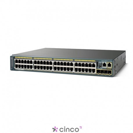 Switch Cisco 48 portas 10/100/1000, empilhável, WS-C2960S-48TD-L