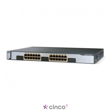 Switch Cisco, 24 portas 10/100/1000, 4 sfp, gerenciável, WS-C3750G-24TS-S 