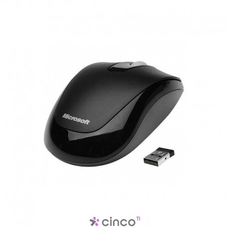 Mouse Microsoft, sem fio, óptico, mobile, preto, 1000 DPI, 2CF-00002