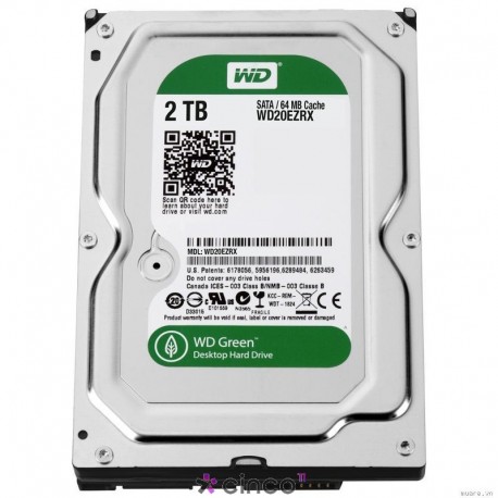 HD Interno 2TB SATA 6Gb/s 64MB 7200RPM 3.5in WD20EZRX-00D8PB0