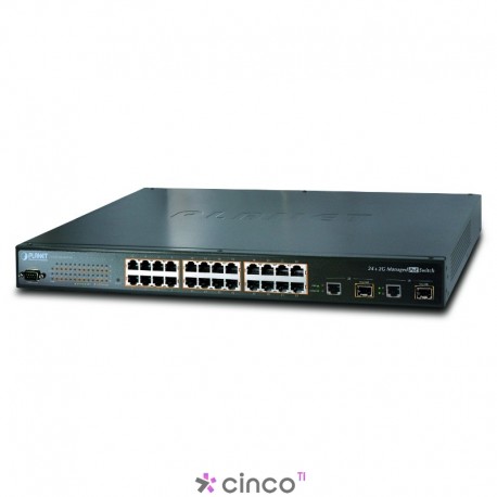 Switch Planet 24-Port 10/100Mbps + 2 Gigabit TP/SFP Managed PoE FGSW2620PVM 